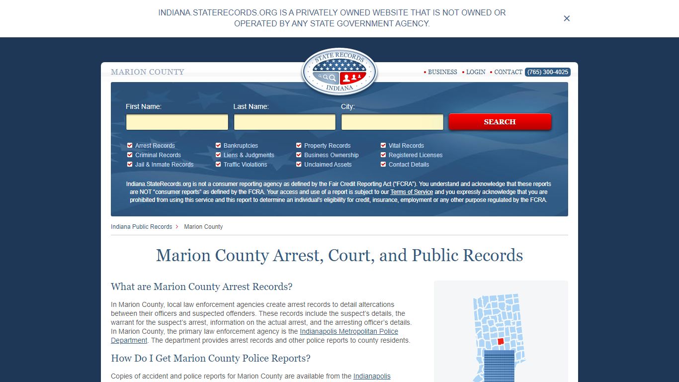 Marion County Arrest, Court, and Public Records