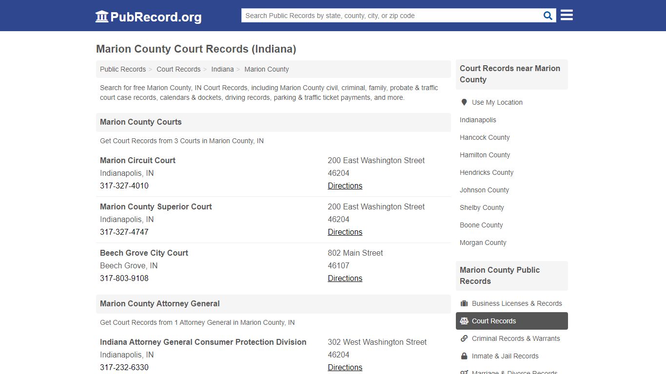 Free Marion County Court Records (Indiana Court Records)